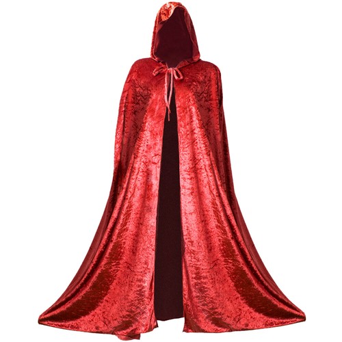 Red cape with hood - with, velour