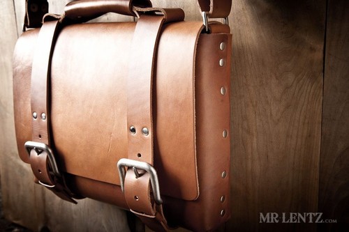 Leather briefcase with