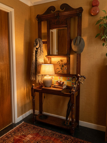 Antique victorian oak hall - antique,
