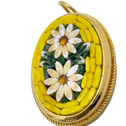 Vtg italian micro mosaic - micro, oval