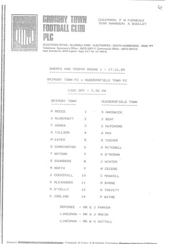 Programme 1988 89 grimsby - 1988/89,