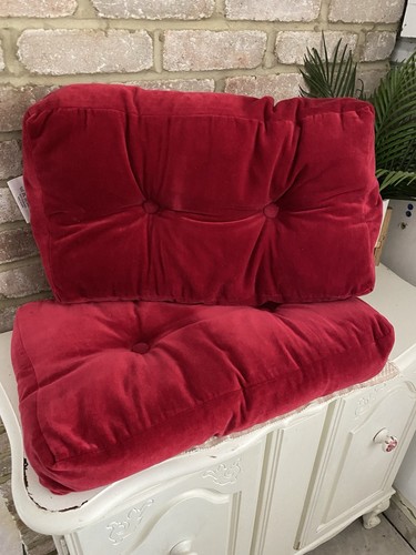 Pair luxury red cotton velvet - pair,