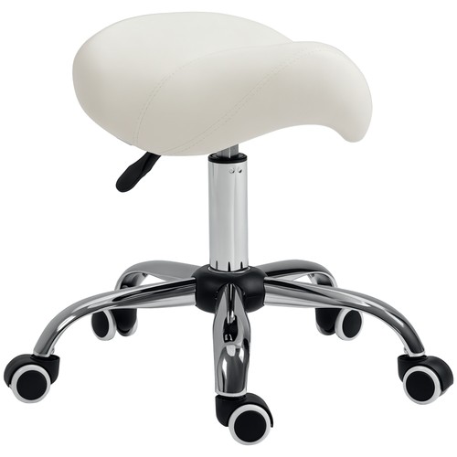 Homcom leather saddle stool - pu,