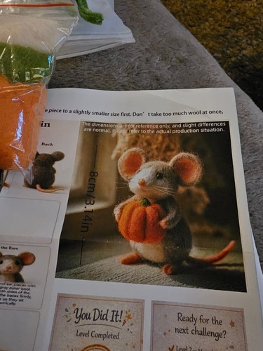 Cute kit needle felted - , mouse