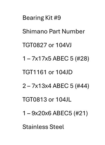 Bearing kit shimano - kit,