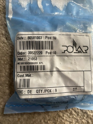 Polar guillotine blade bolts - guillotine,
