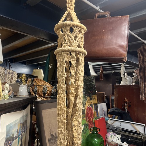 Vintage hessian rope plant pot - plant,