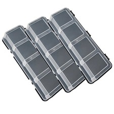 3Pcs Parts Storage Box Plastic Screw Organizer Box with 4 Compartment Tool2633