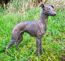 Greyhound Dog Statue Ornament Figurine Bronze Effect Finish.