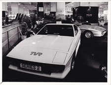 TVR TASMIN SERIES 2, ON 1981 MOTOR SHOW STAND, PHOTOGRAPH.