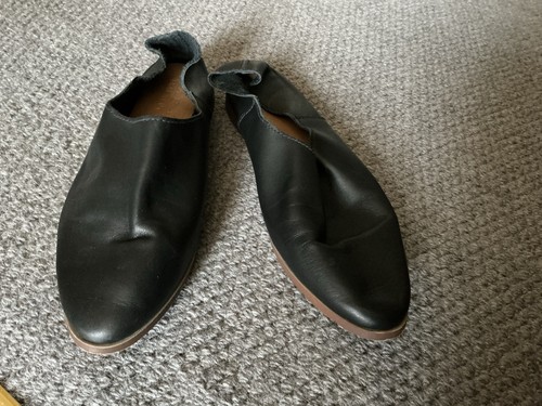 Zara black leather shoe size - leather,