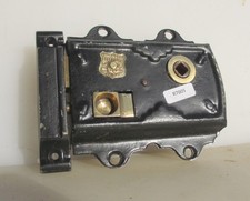 Vintage Iron Bathroom Door Lock Old Brass Bolt Plaque Rim Keep