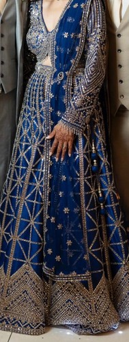 Raw silk blue - , lehenga