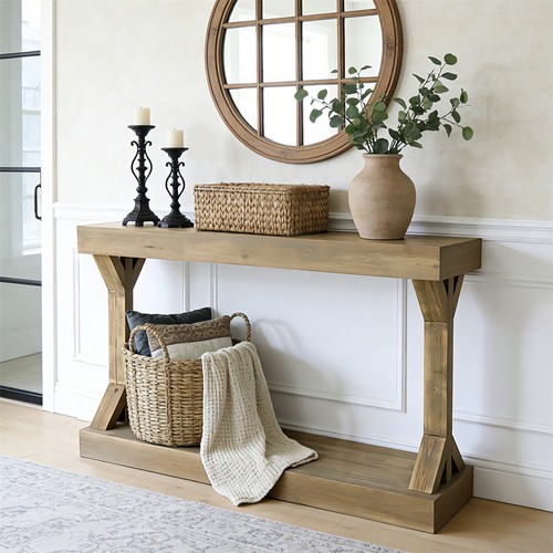 Console table wooden side hall - console,