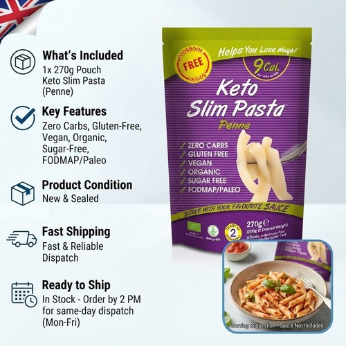 Organic keto slim penne pasta - slim,