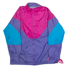 Vintage NORTHERN GETAWAY Mens Shell Jacket Purple Nylon 90s Colourblock L
