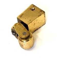 Small solid brass square cup squat castor tapered socket antique furniture 3/4"