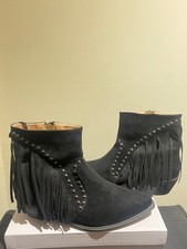 Women’s Black Suede Fringe