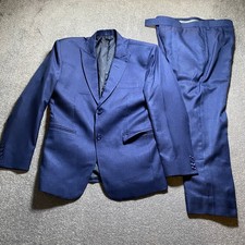 Men's Blue Suit Set Jacket Trousers Size 38 pit to pit w32 L27 Used