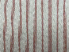 Plymouth Herringbone Ticking Stripe Cotton PINK CREAM Fabric CurtainUpholstery