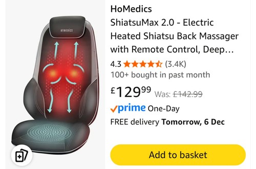 Homedics shiatsu max back - homedics,