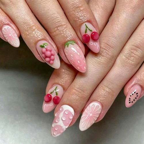 Cute fruit press nail - cute,