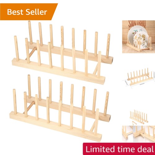 Compact wooden dish drainer - dish,