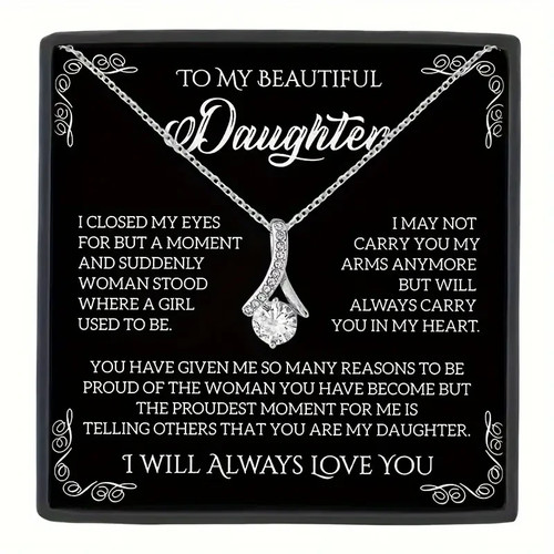Daughter gift silver necklace - gift,