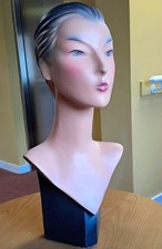 Vintage French 60's Advertising Bust Of A Woman Mannequin Sculpture Retro Deco