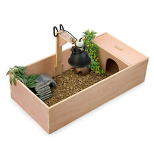 KCT MEDIUM WOODEN TORTOISE TABLE REPTILE VIVARIUM CAGE HIDE RUN 82 x 41 x 20cm