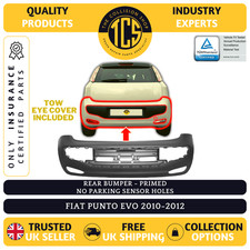 FITS FIAT PUNTO EVO 2010-2012 REAR BUMPER PRIMED NO PDC INSURANCE CERTIFIED NEW