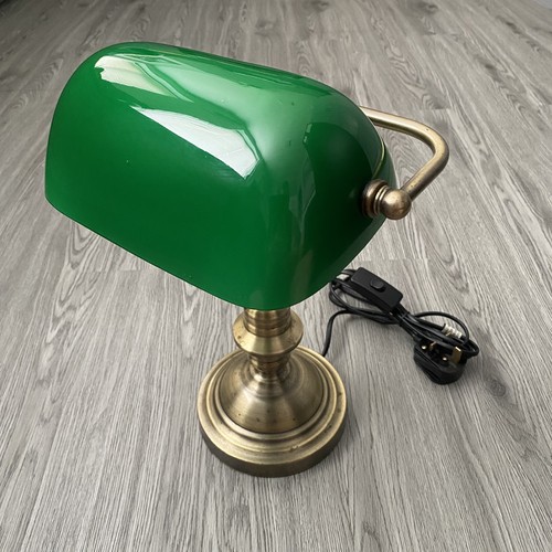 Green bankers table lamp glass - lamp,