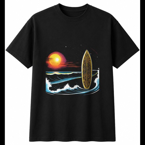 Surfboard airbrush retro mens - retro,