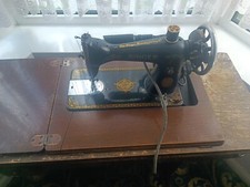 Vintage 1937 Singer Sewing Machine With Table Electric Light And Motor. Belt 