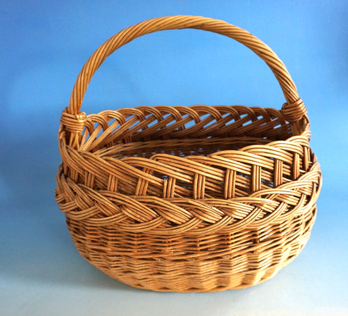 Vintage wicker basket - , handle