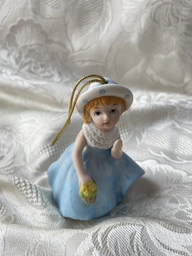 Vintage ceramic girl - ceramic, pomander
