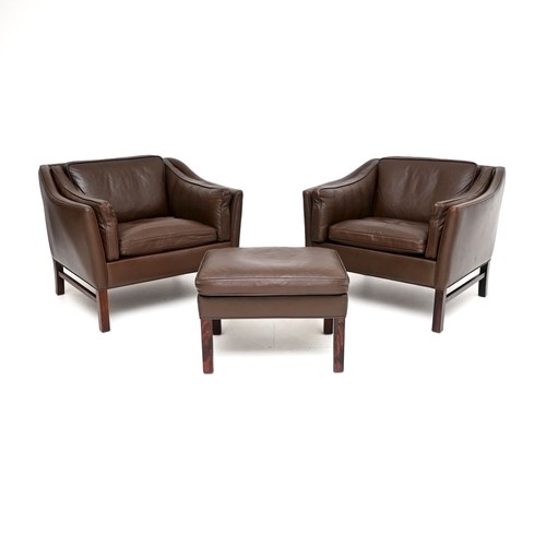 Pair danish vintage leather - pair, of