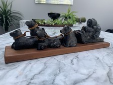 Stunning antique/vintage Black Forest style husky scene Christmas decoration