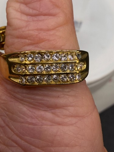 Mens gold signet ring pave - gold,