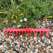 Heavy Duty Garden Rake Steel Hardened for Leaves Lawn Hay Pebbles Removal Tool
