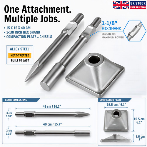 Hex chisel tool tamper shank - hex,