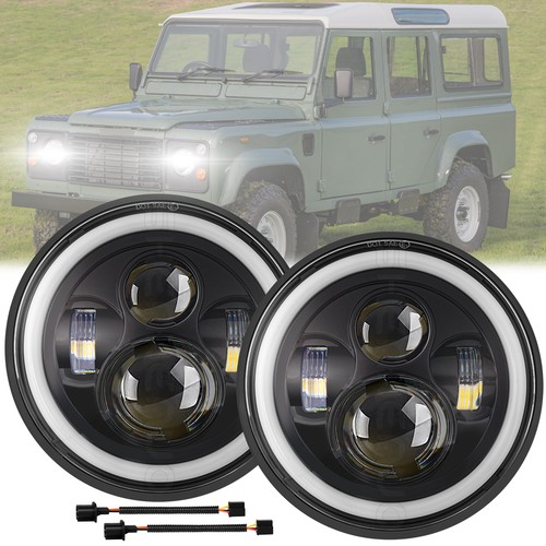 Led headlights halo drl - 7", in