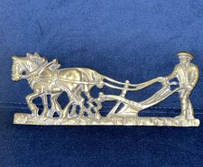 Vintage Brass Horse and Plough