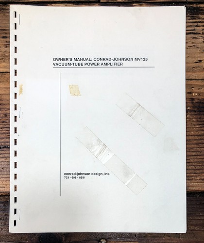 Conrad johnson mv125 125 - johnson, mv-125