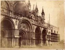 Venice Unusual St Mark Scaffolding for repairs facade Extralarge vintage ph 1865