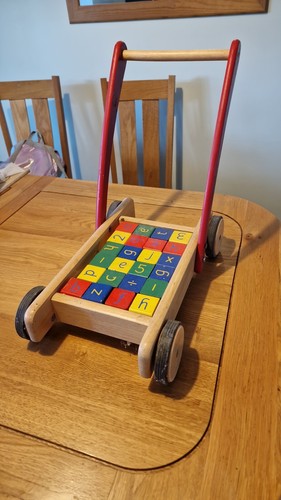 Colourful wooden baby - , walker