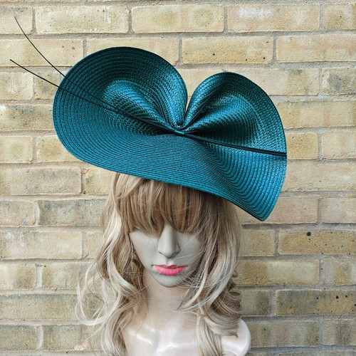 Dark green cream fascinator - green,