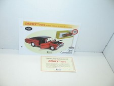 1 card + certificate DINKY TOYS ATLAS repro ref 1420 Opel Commodore