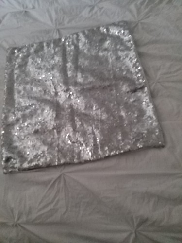 Silver sequin cushion - silver,