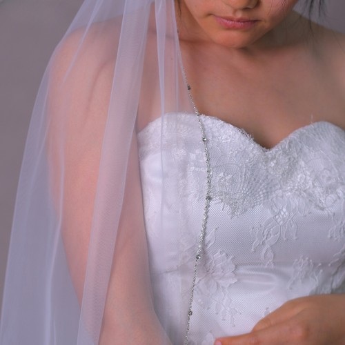 Wedding fingertip lenght veil - fingertip,